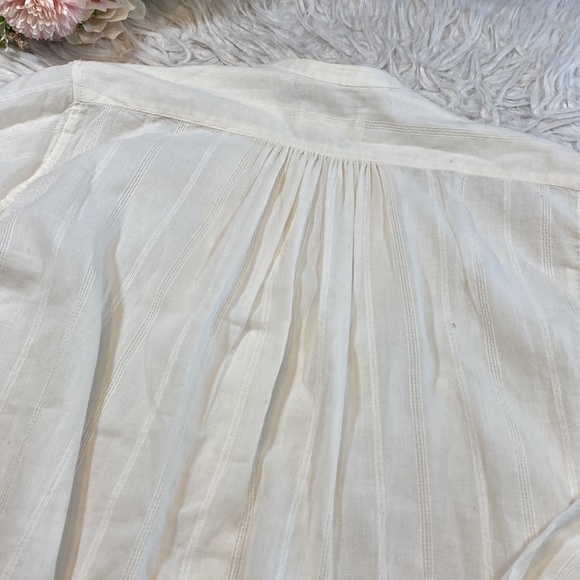 Nili Lotan Sheer Pleated Front Button Down Blouse sz S - Picture 10 of 10